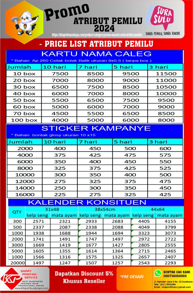 Cetak Atribut Pemilu Murah 2747