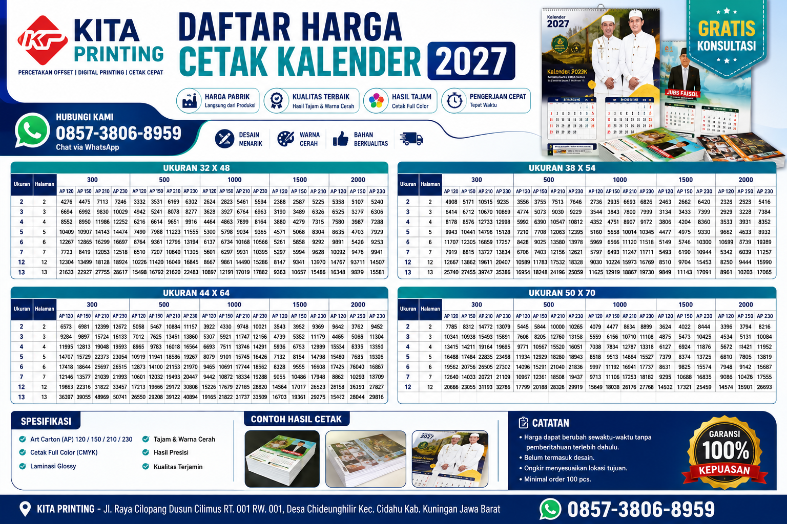 cetak kalender murah