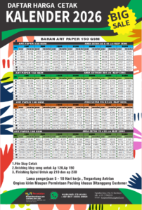 harga kalender 2026 ap 150