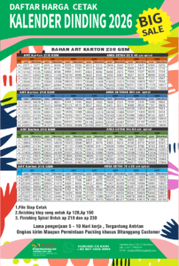 harga kalender dinding ap 210 spiral