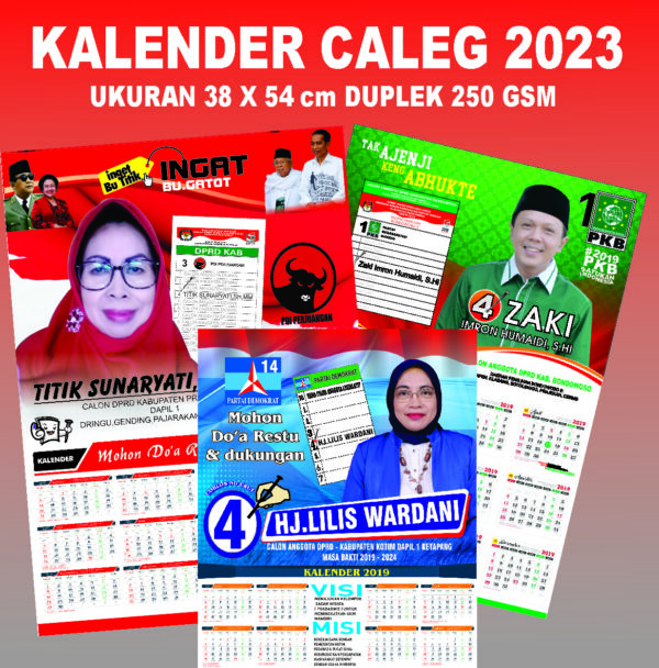 cetak kalender caleg ukuran 38 x54