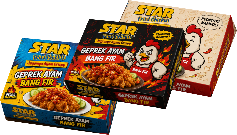 cetak kemasan box ayam goreng
